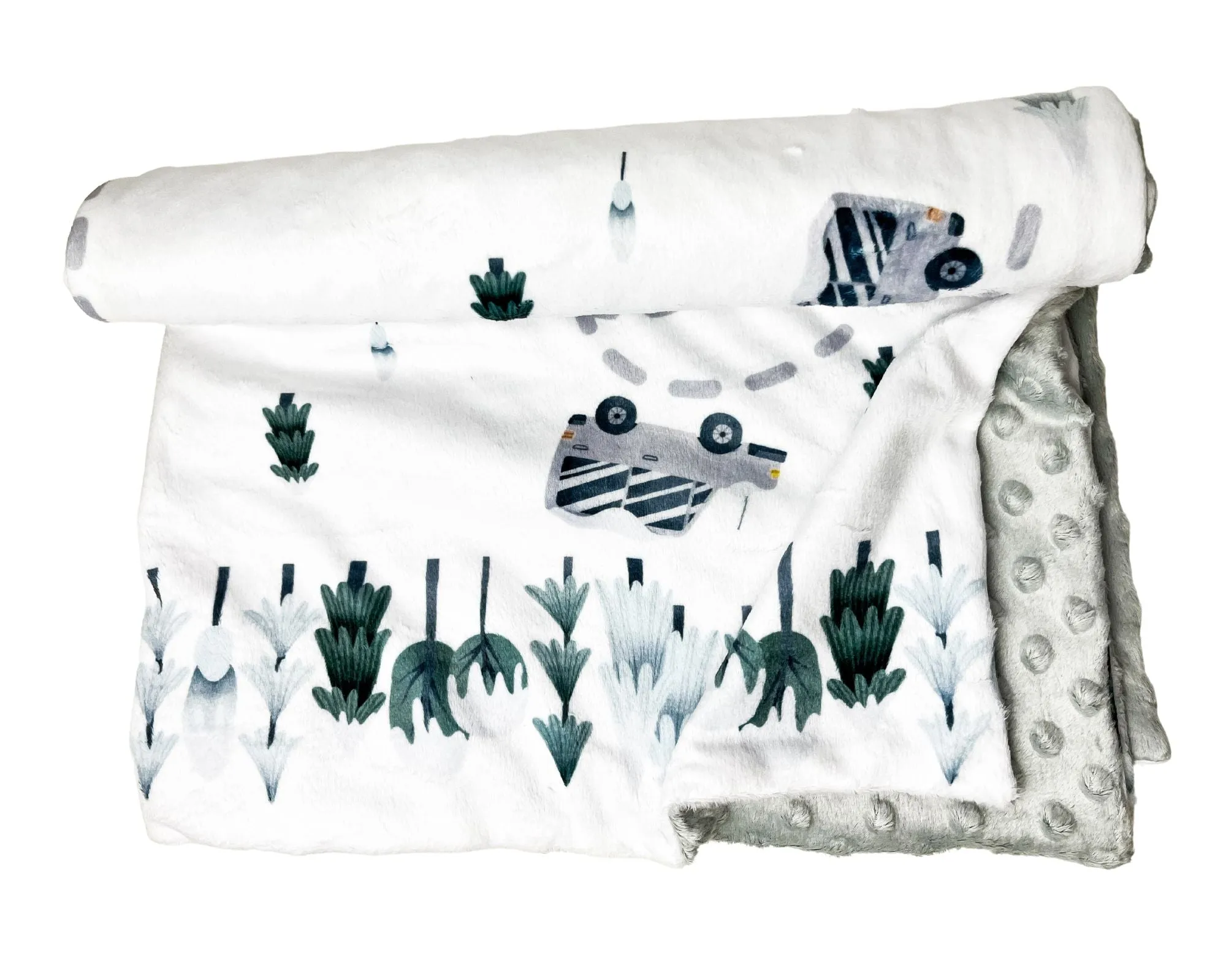 Couverture minky - Camions d'hiver