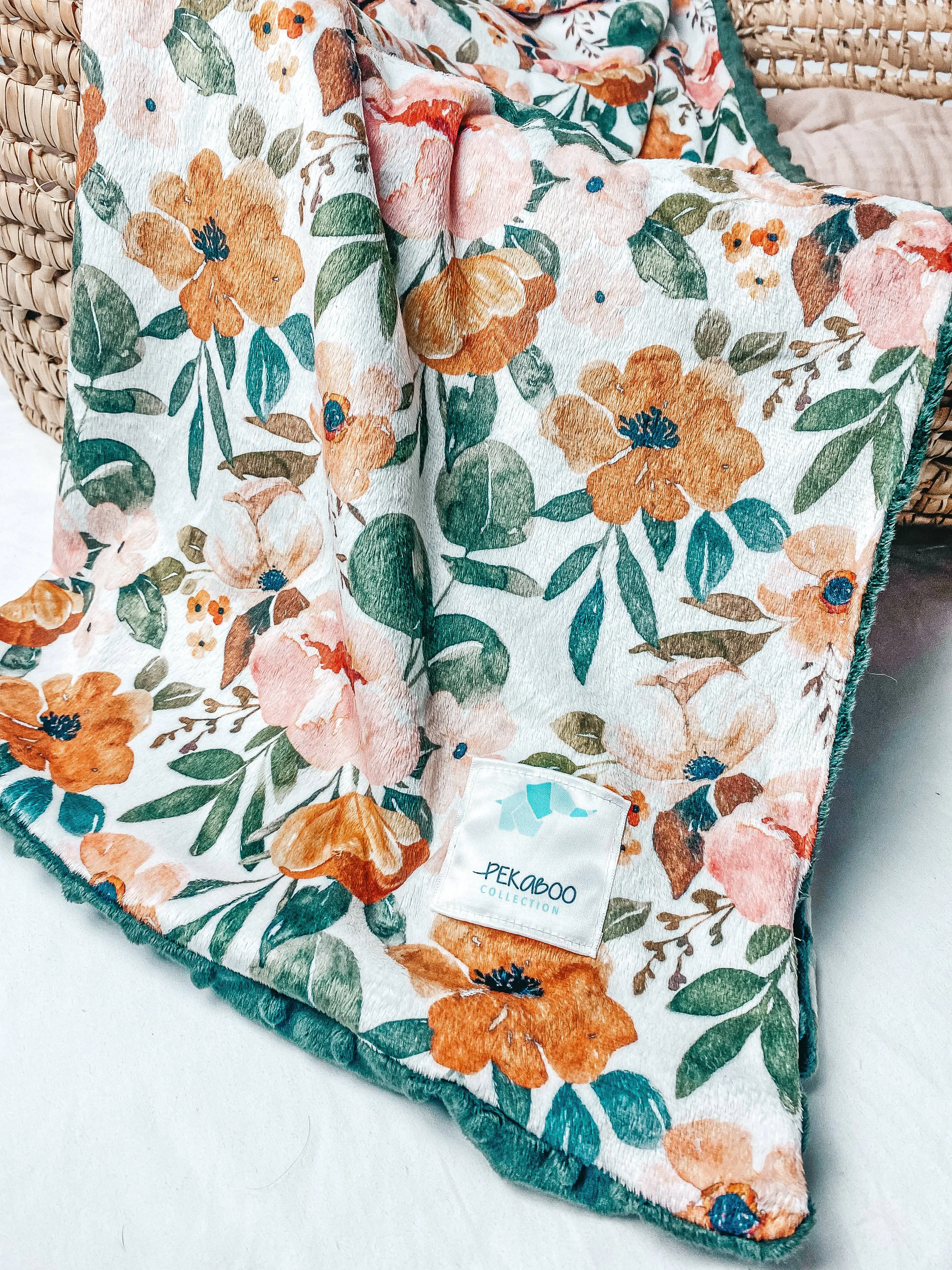 Couverture minky - Fleuri automnale