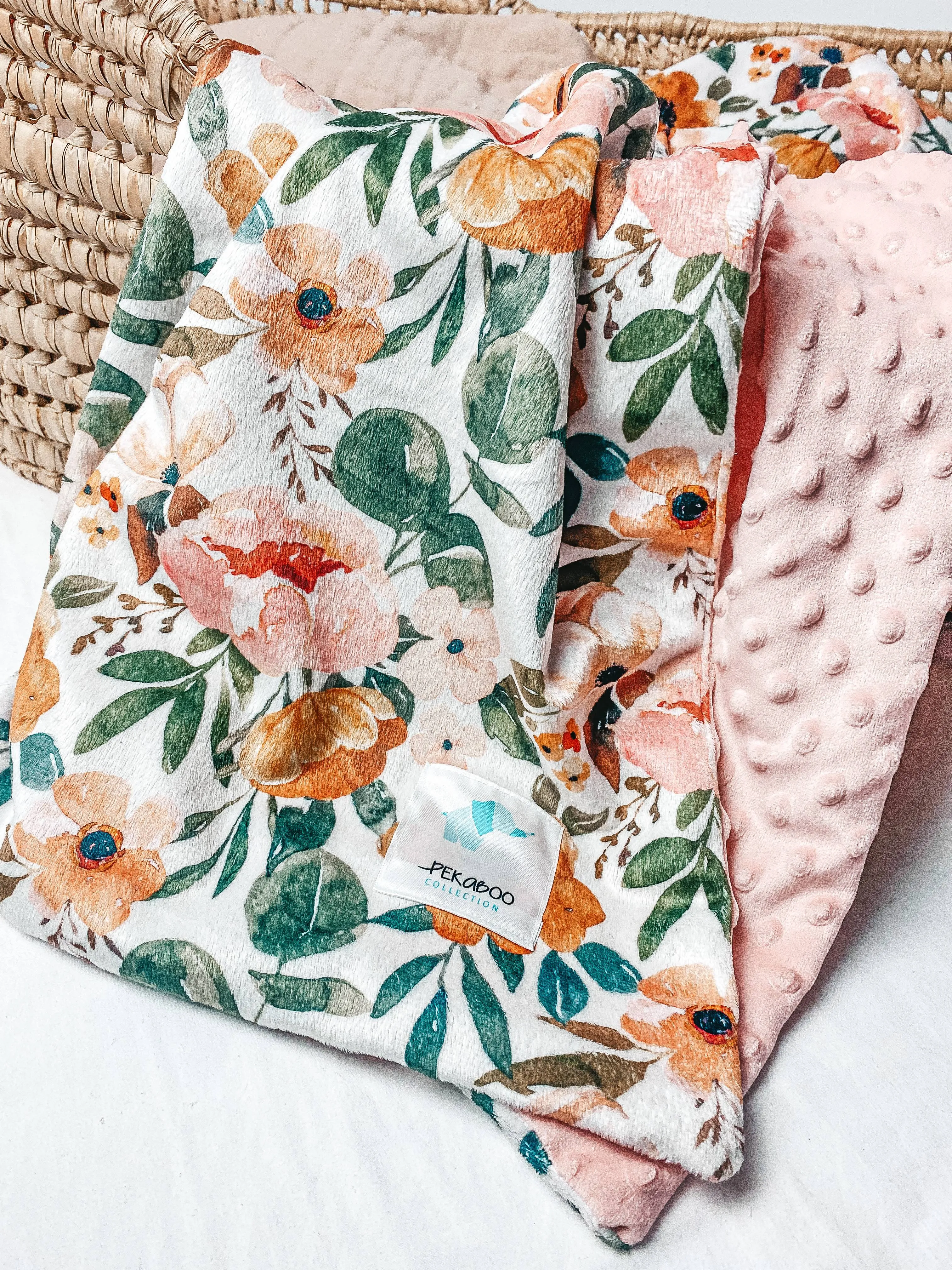 Couverture minky - Fleuri automnale