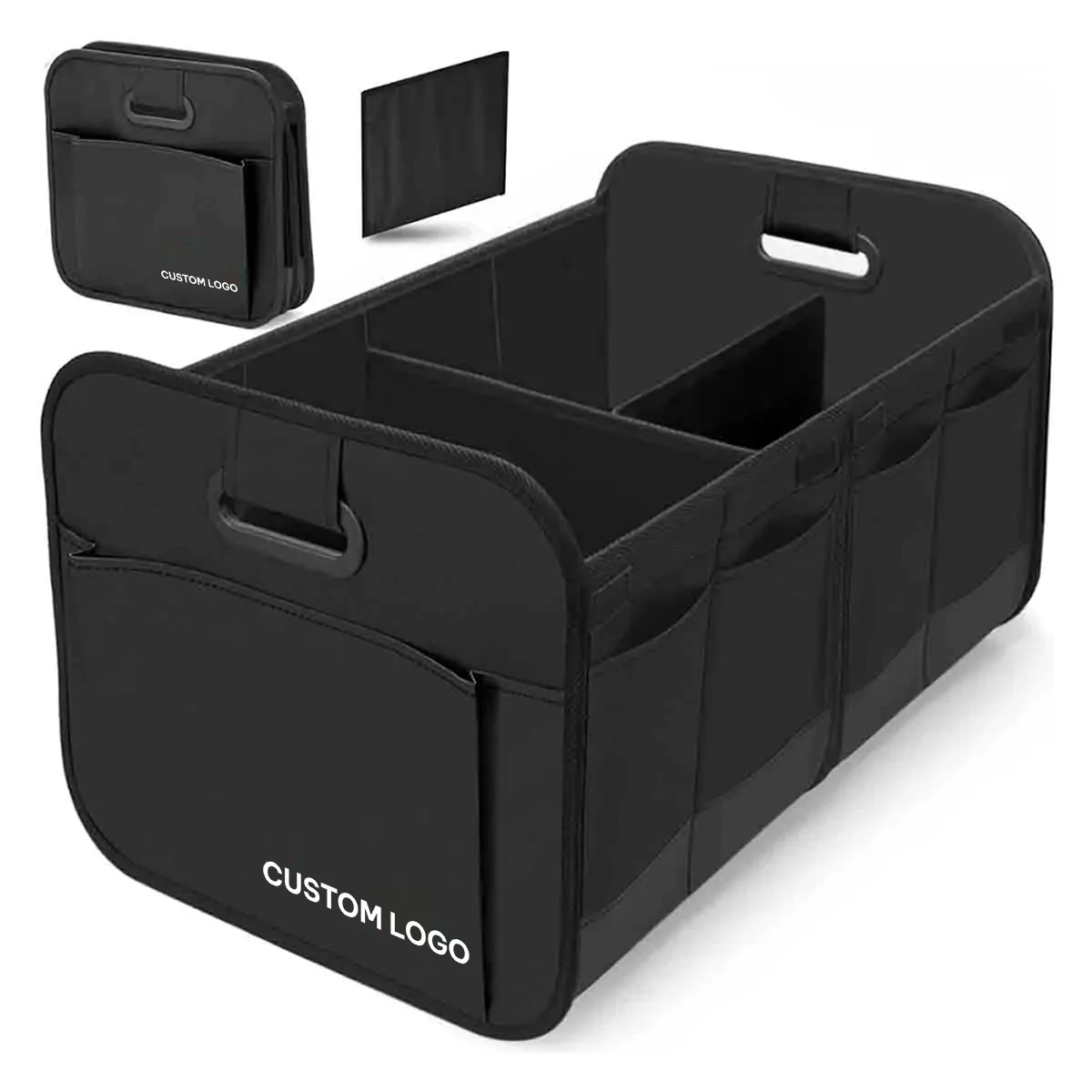 Custom Logo Car Trunk Organizer Storage, Fit with Car Storage, Reinforced Handles, Collapsible Multi, Compartment Car Organizers, Foldable and Waterproof, 600D Oxford Polyester