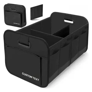 Custom Text For Car Trunk Organizer Storage, Compatible with All Cars, Reinforced Handles, Collapsible Multi, Compartment Car Organizers, Foldable and Waterproof, 600D Oxford Polyester PU12995