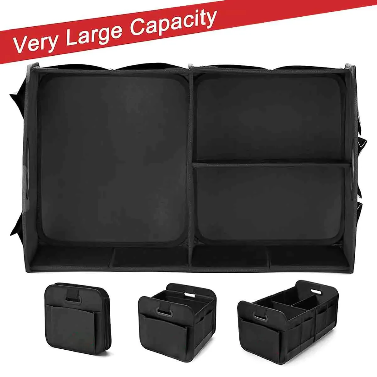Custom Text For Car Trunk Organizer Storage, Compatible with All Cars, Reinforced Handles, Collapsible Multi, Compartment Car Organizers, Foldable and Waterproof, 600D Oxford Polyester PU12995