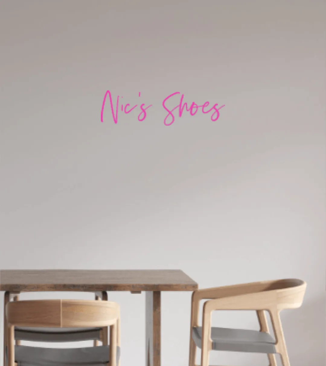 Custom text: Nic's Shoes
