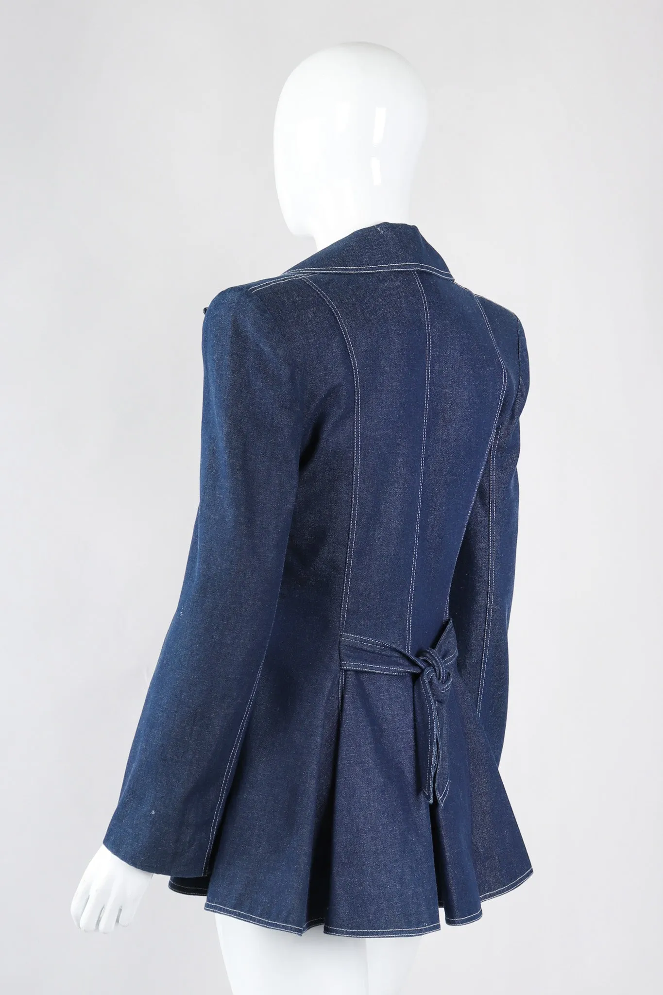 Denim Wide Lapel Flare Jacket