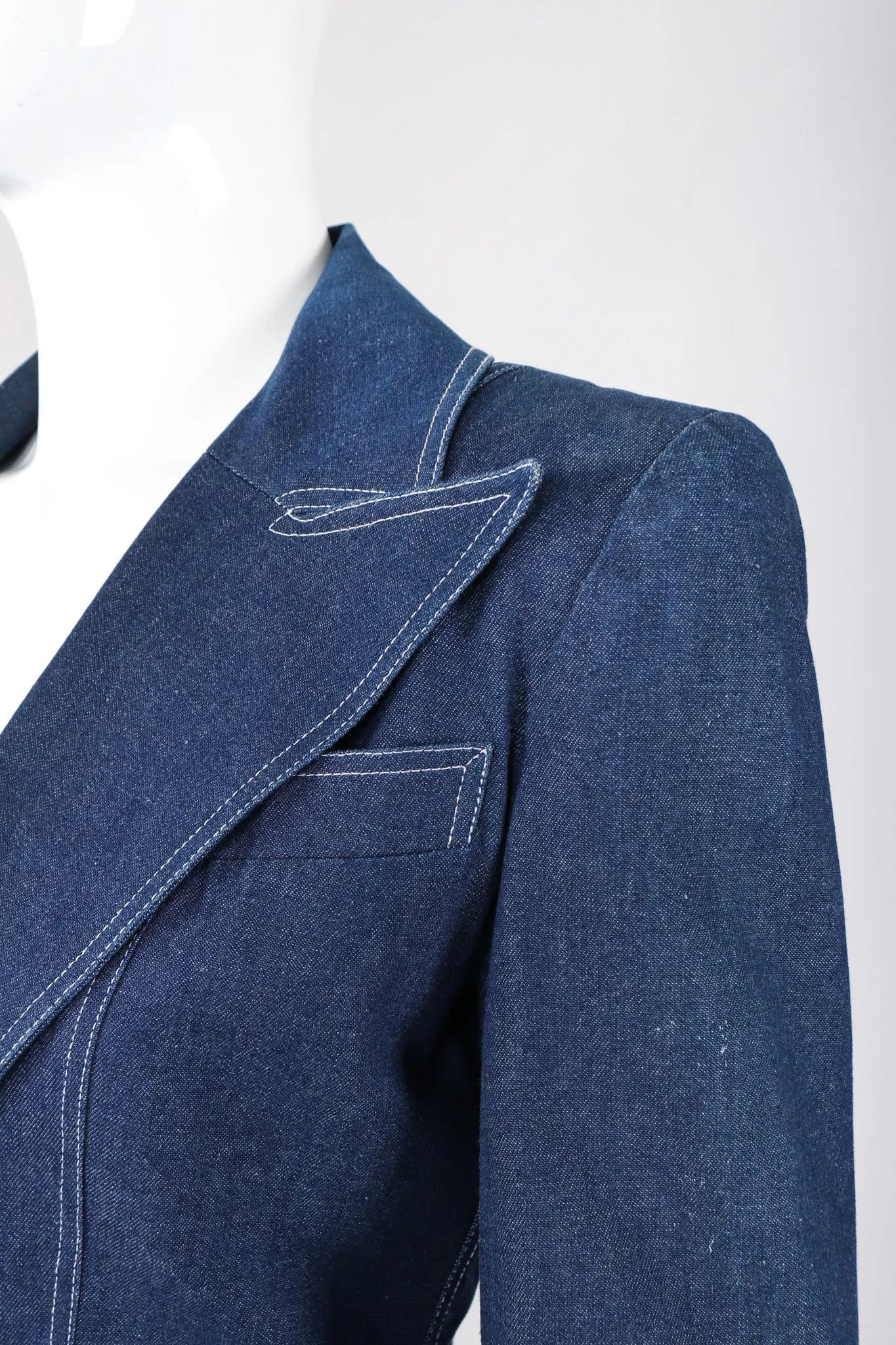Denim Wide Lapel Flare Jacket
