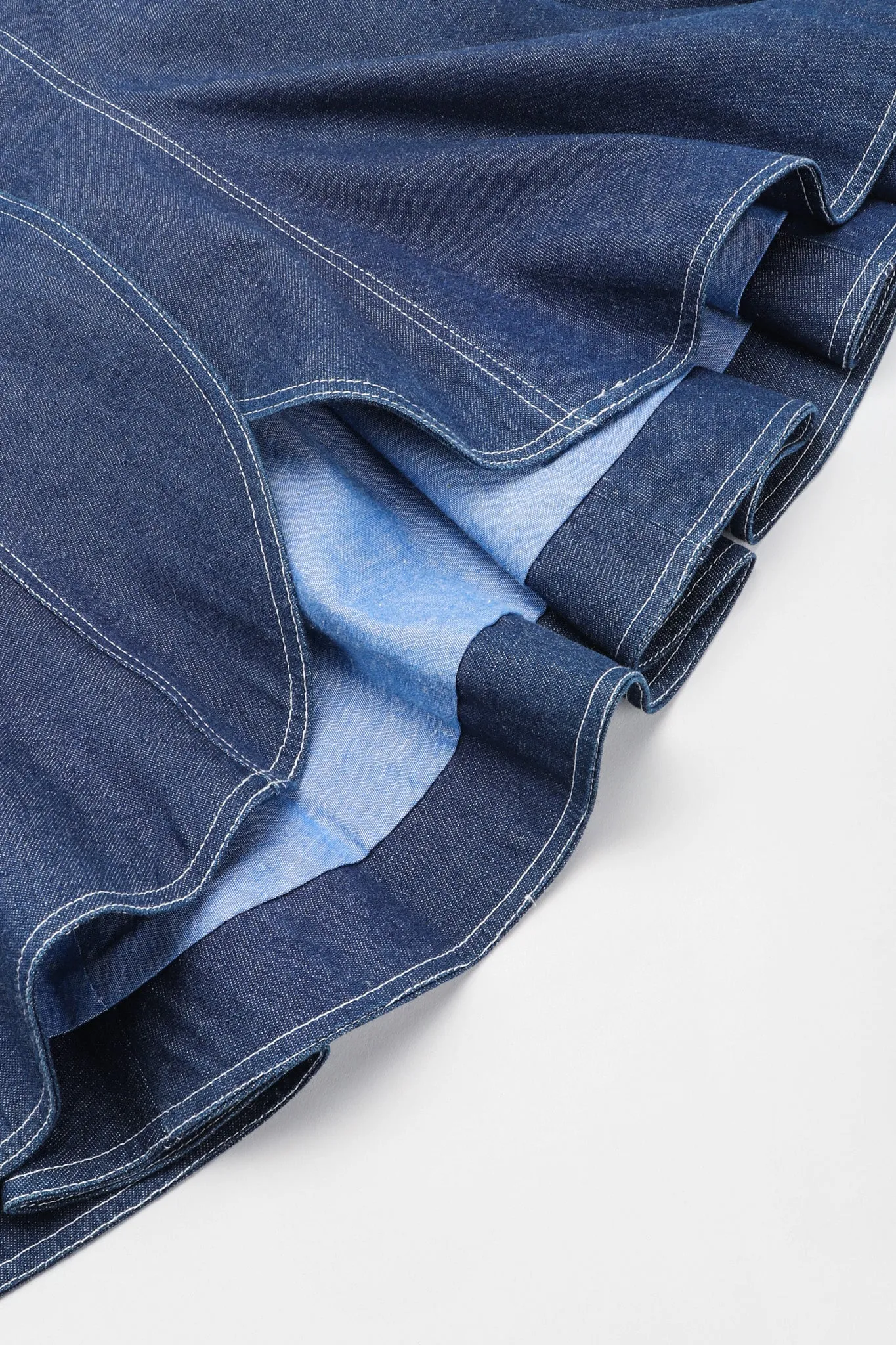 Denim Wide Lapel Flare Jacket