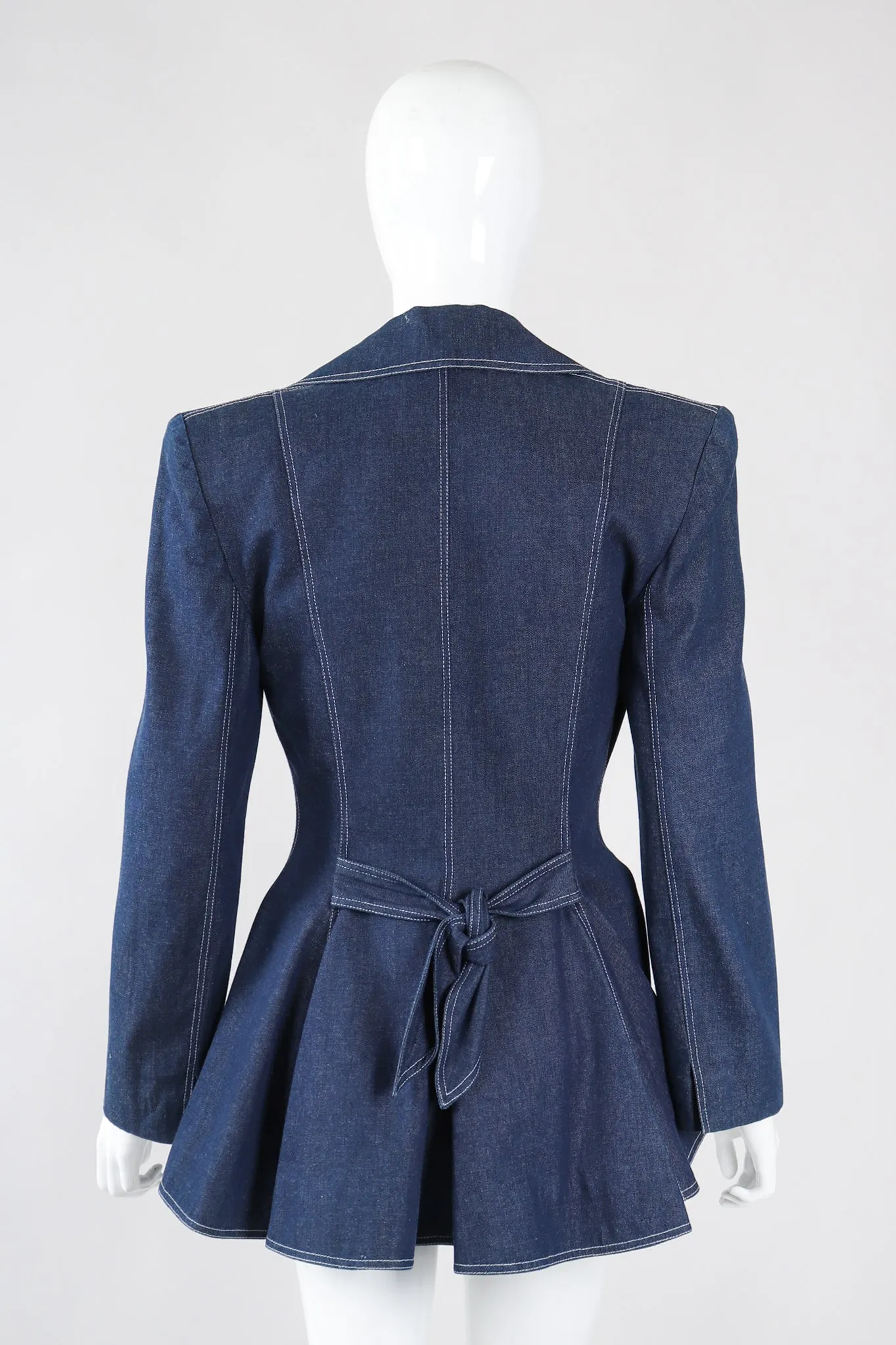 Denim Wide Lapel Flare Jacket