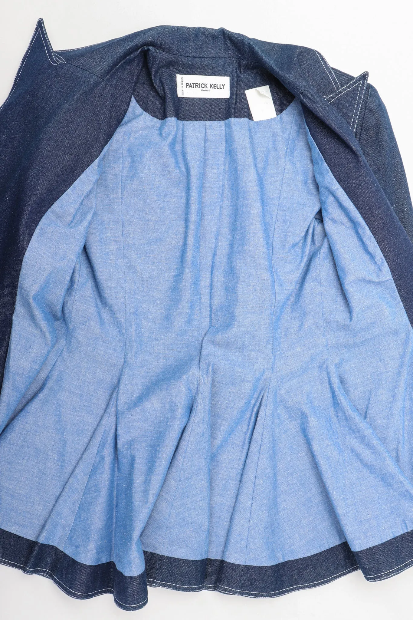 Denim Wide Lapel Flare Jacket