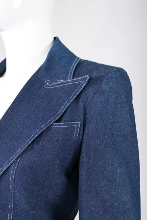 Denim Wide Lapel Flare Jacket