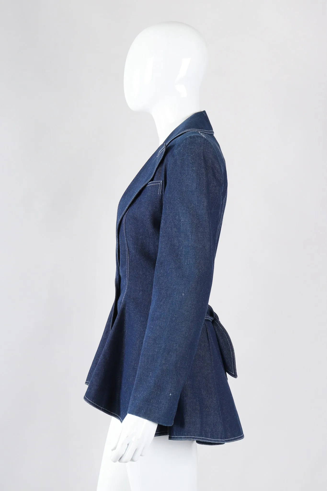 Denim Wide Lapel Flare Jacket