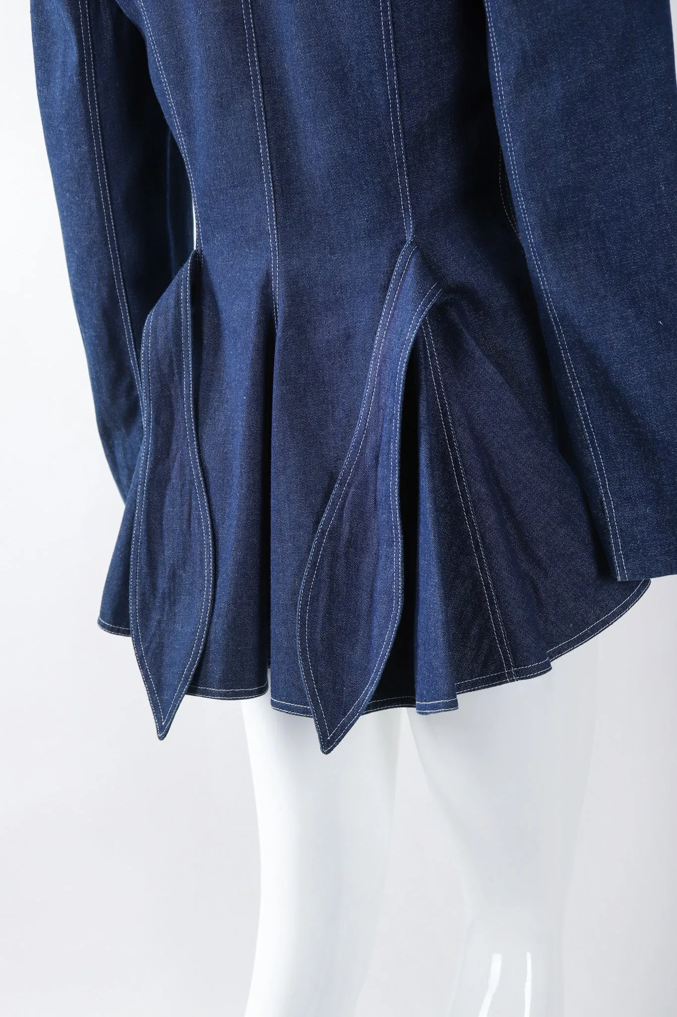 Denim Wide Lapel Flare Jacket
