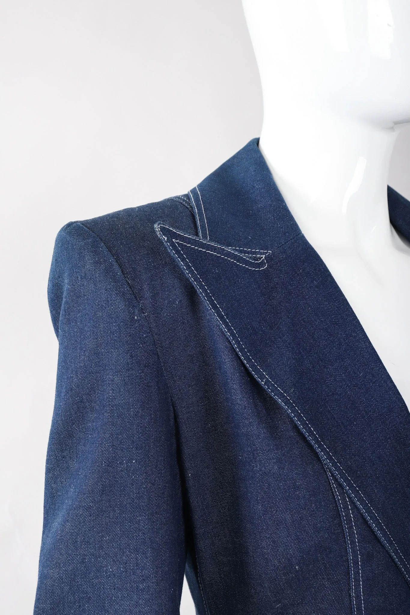 Denim Wide Lapel Flare Jacket