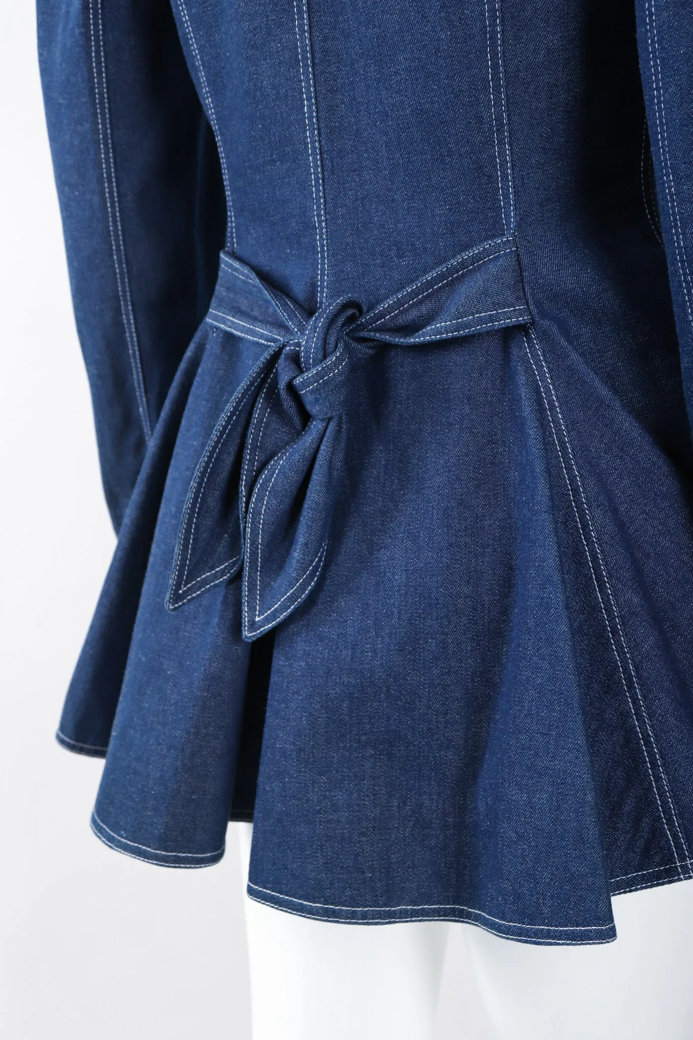 Denim Wide Lapel Flare Jacket