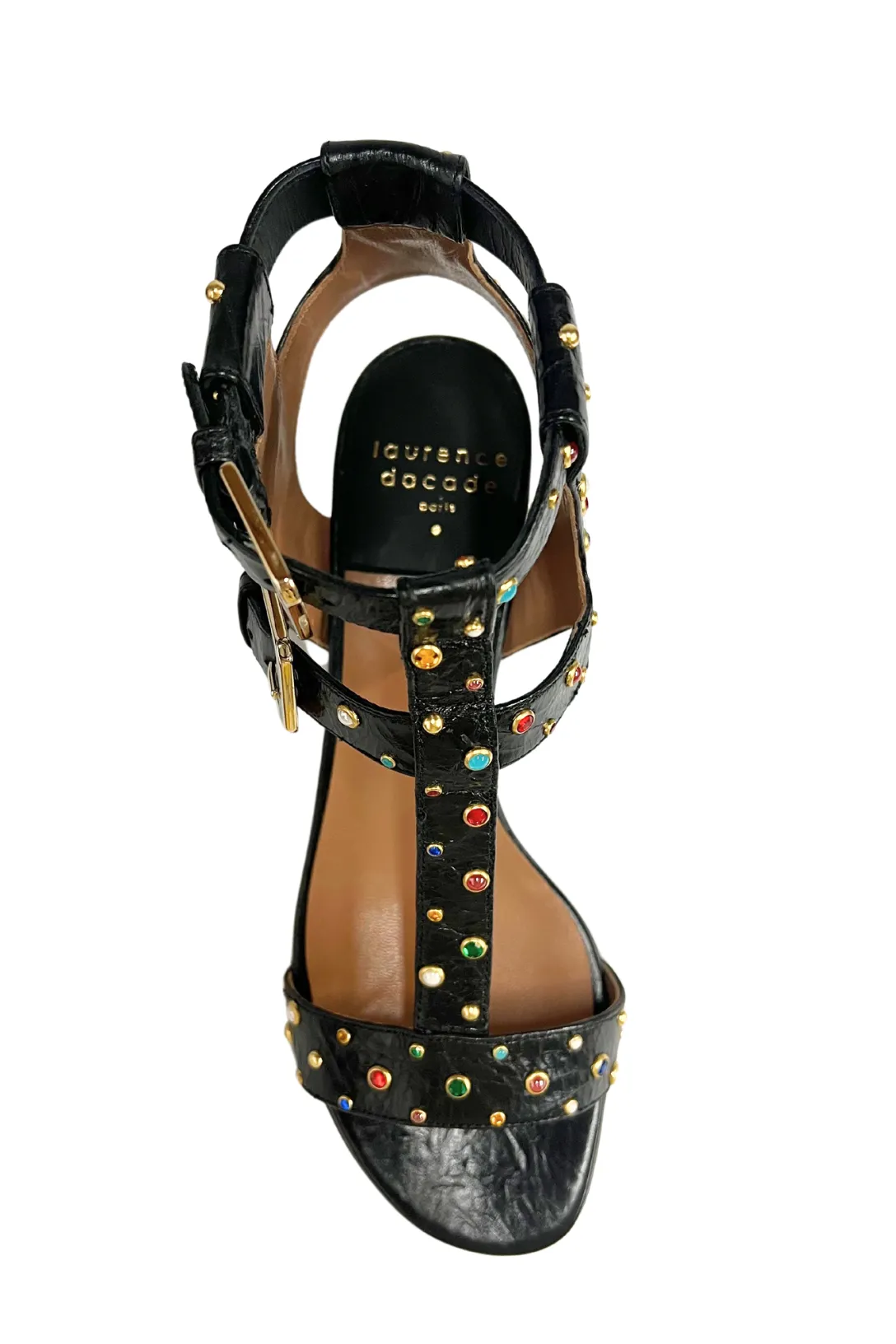 Dippo Sporty and Chic Sandal | Black/Multicolor Studs