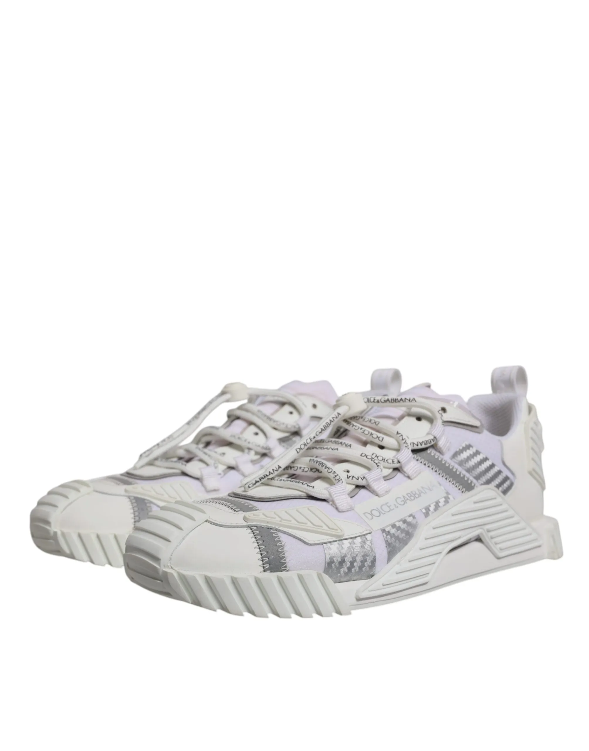 Dolce&Gabbana NS1 Men White Sneakers Cotton Blend Athletic Trainer Shoes EUR 44