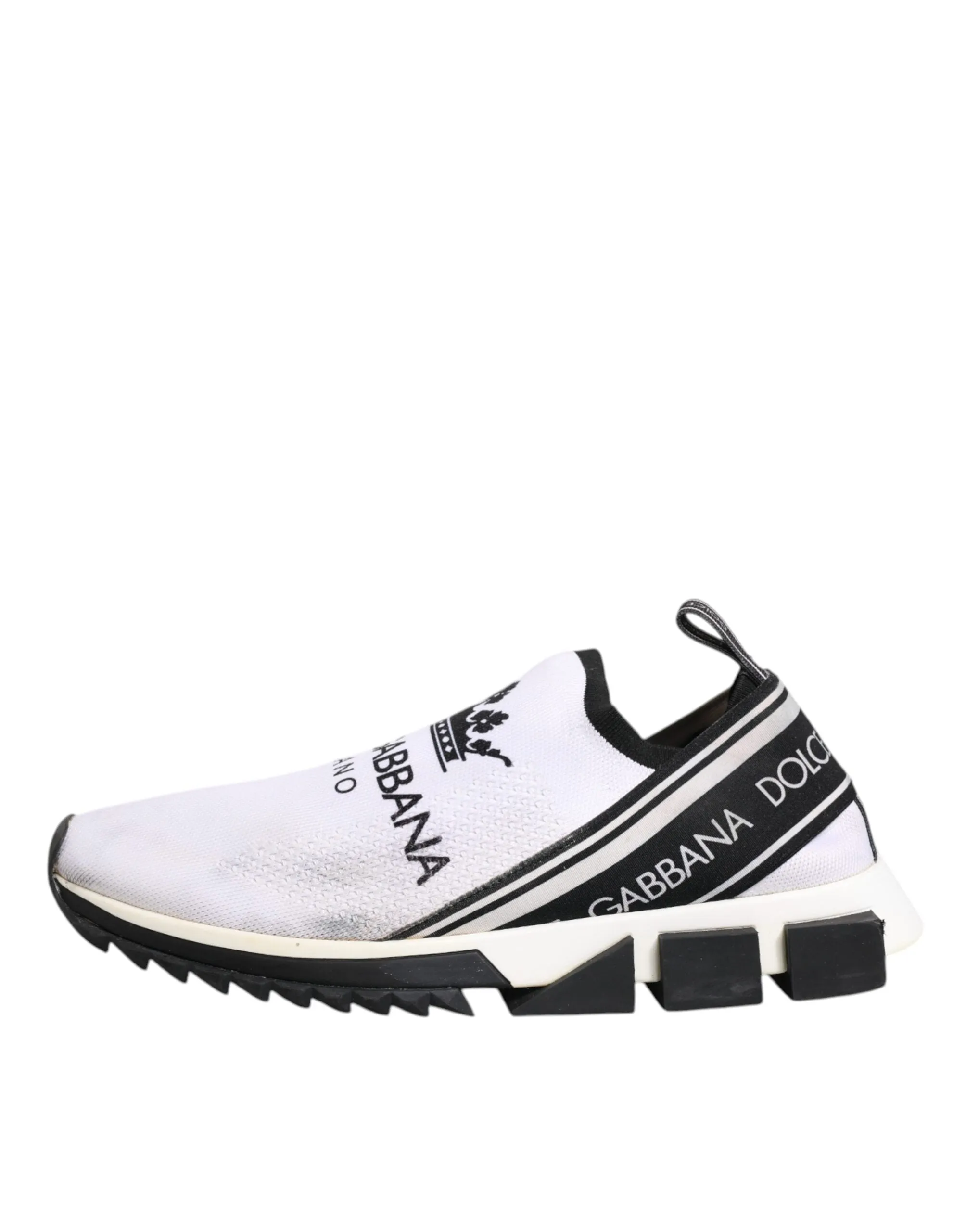 Dolce&Gabbana Sorrento Men White Sneakers Polyester Printed Trainer Shoes EUR 43