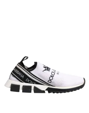 Dolce&Gabbana Sorrento Men White Sneakers Polyester Printed Trainer Shoes EUR 43