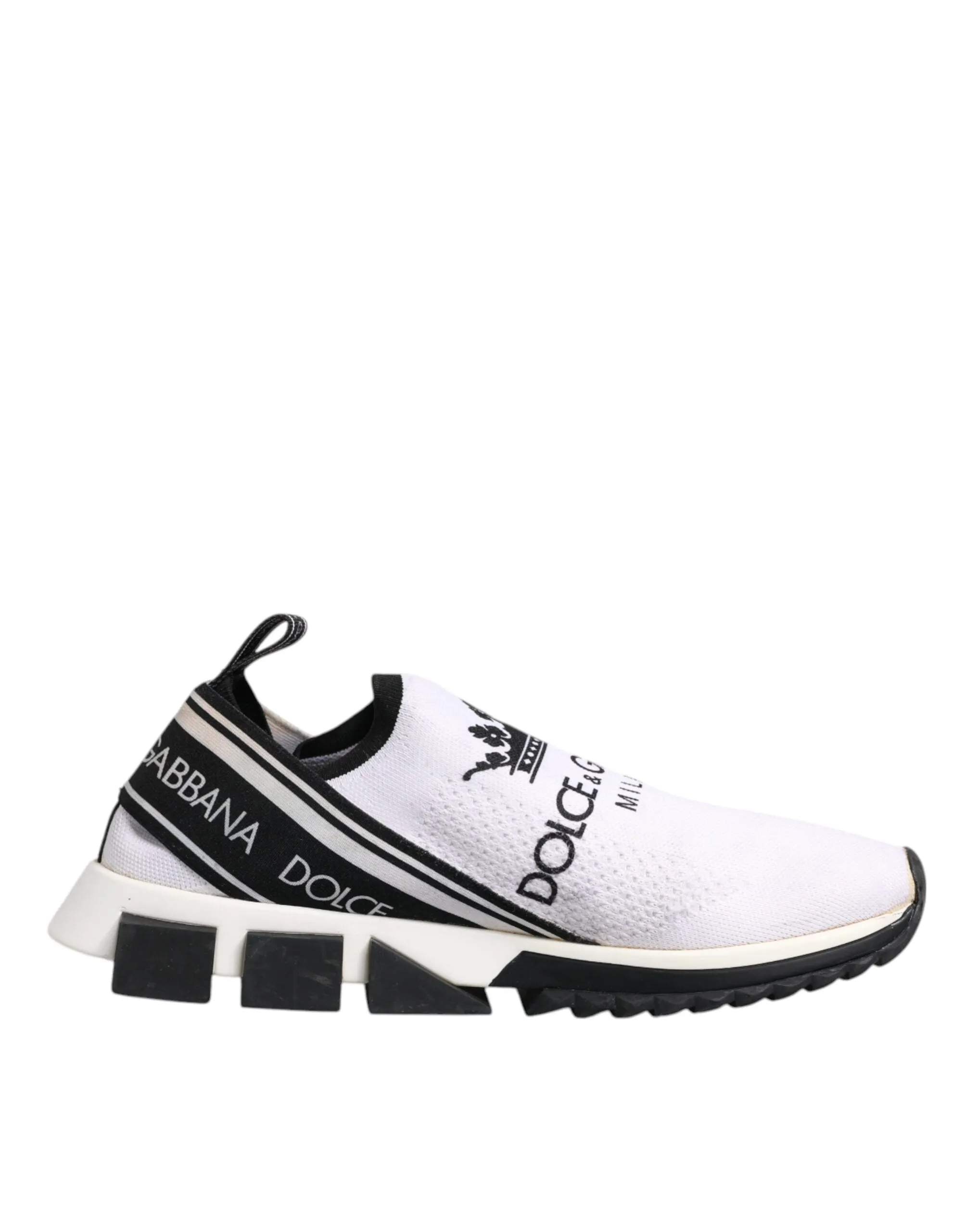 Dolce&Gabbana Sorrento Men White Sneakers Polyester Printed Trainer Shoes EUR 43