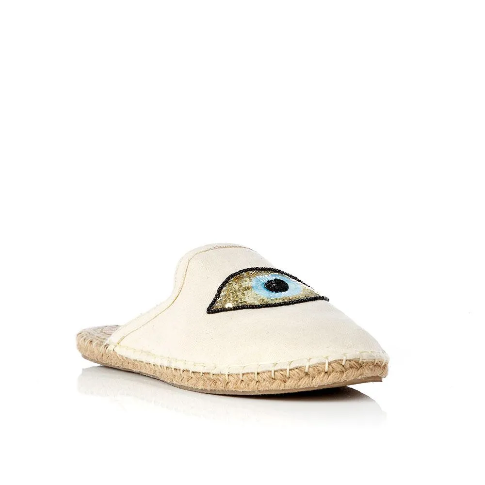 EVILL EYE OFF WHITE MULES