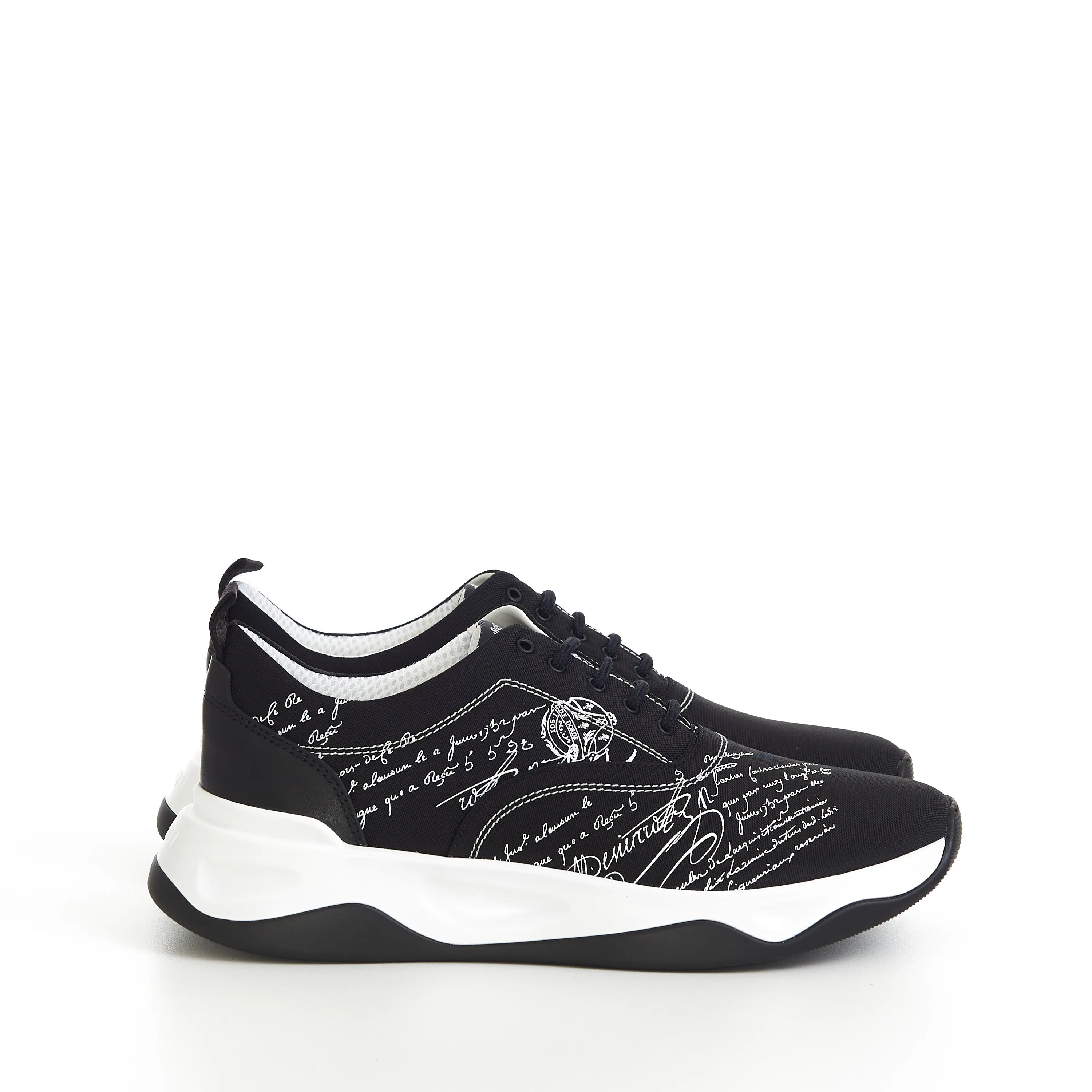 Flow Sneakers In Black With Scritto Serigraphy