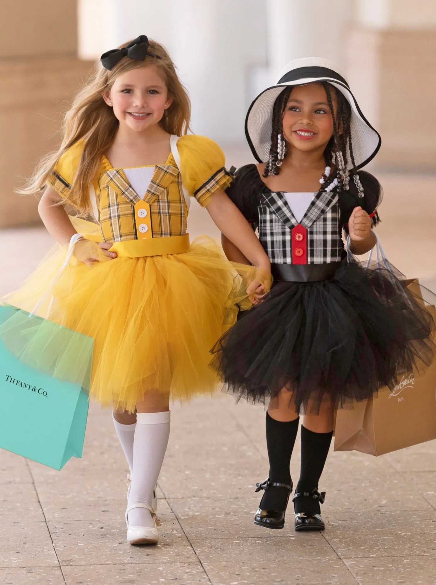 Girls 90s Beverly Hills Preppy Tutu Dress