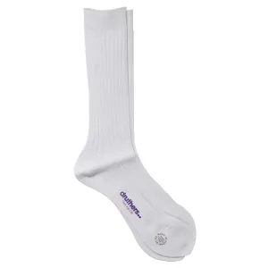 Giza Cotton Dress Sock - White