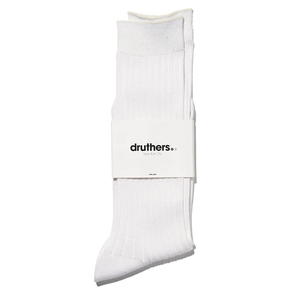 Giza Cotton Dress Sock - White