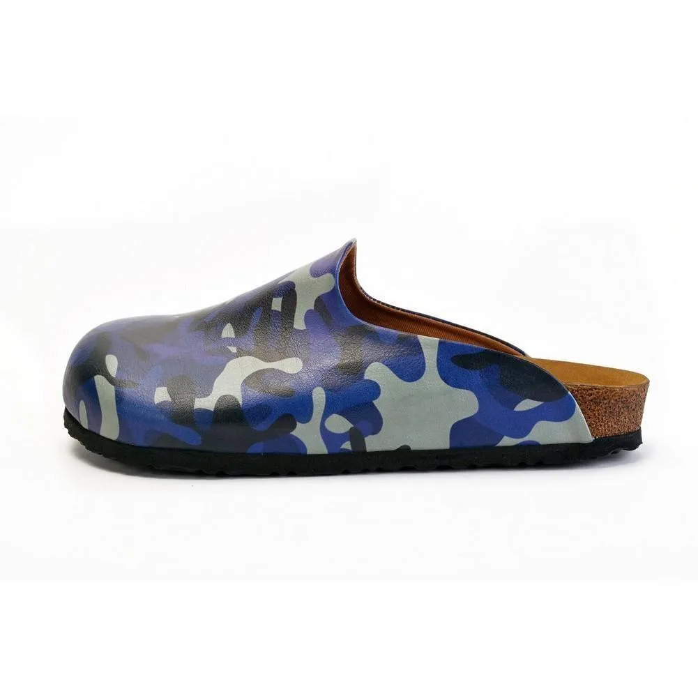 Grey, Dark Blue, Black Tones Colored Shaped and Moving Patterned Clogs - CET104
