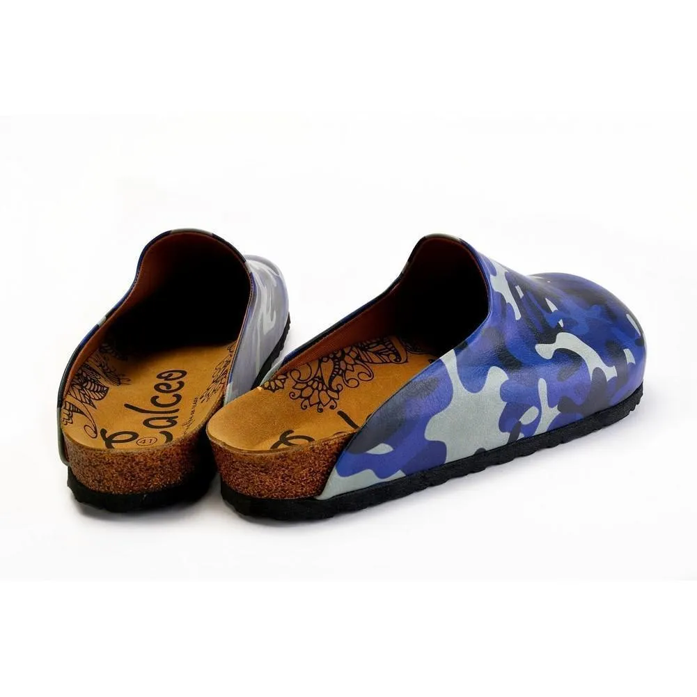 Grey, Dark Blue, Black Tones Colored Shaped and Moving Patterned Clogs - CET104
