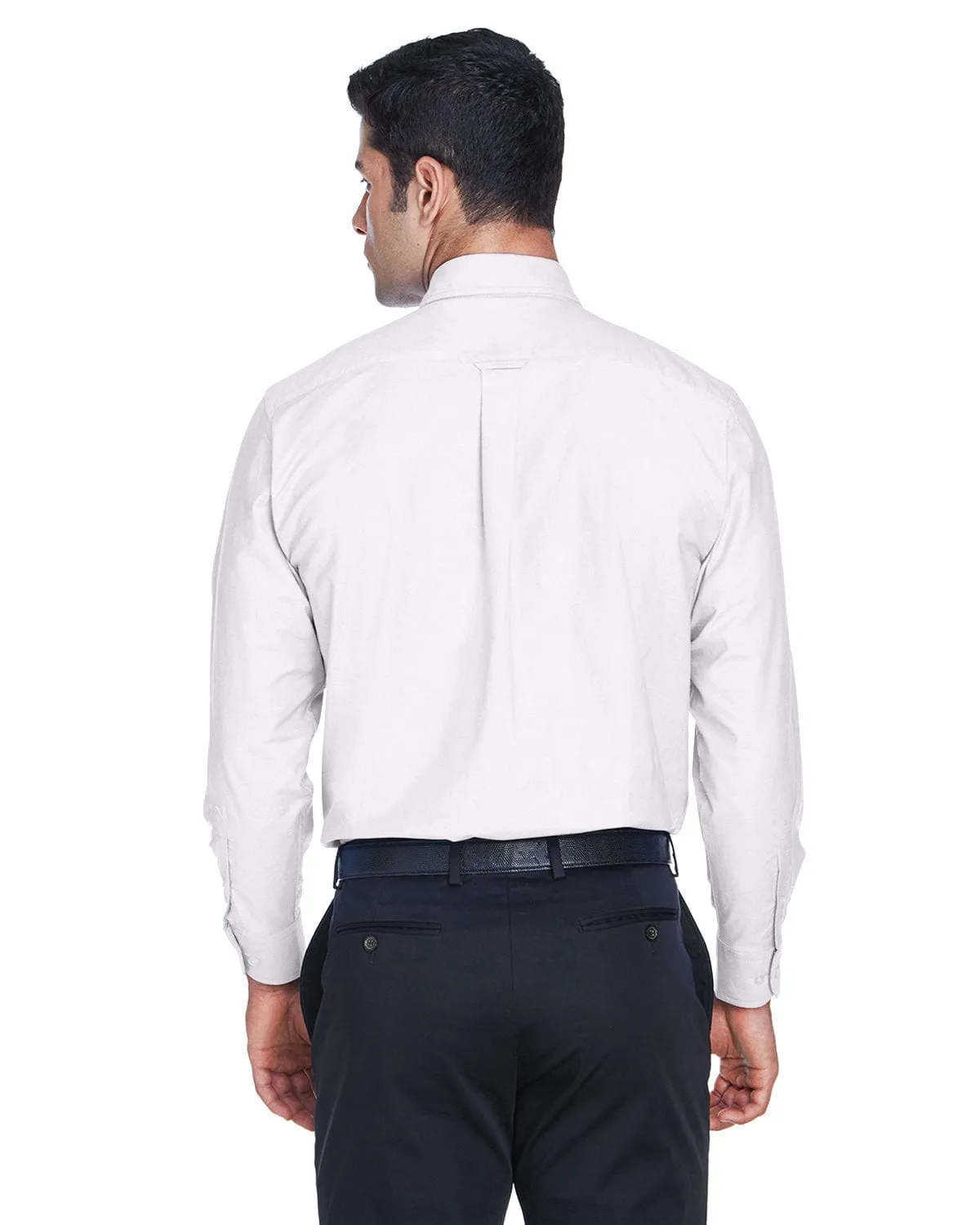 Harriton Mens Long Sleeve Oxford with Stain-Release
