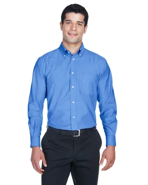 Harriton Mens Long Sleeve Oxford with Stain-Release