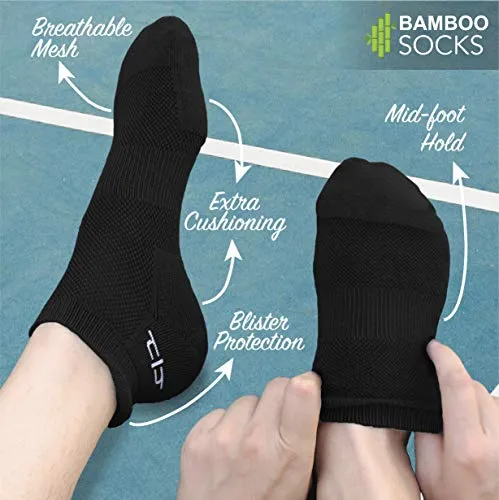 Heelium Bamboo Women's Ankle Socks for Running Sports & Gym, Black, Anti Odour Breathable Durable Anti Blister Free Size (Shoe Size UK3 - UK7), Combo Pack of 3 Pairs