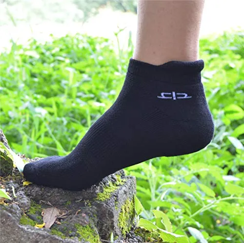 Heelium Bamboo Women's Ankle Socks for Running Sports & Gym, Black, Anti Odour Breathable Durable Anti Blister Free Size (Shoe Size UK3 - UK7), Combo Pack of 3 Pairs