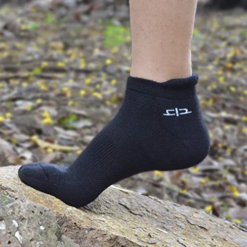 Heelium Bamboo Women's Ankle Socks for Running Sports & Gym, Black, Anti Odour Breathable Durable Anti Blister Free Size (Shoe Size UK3 - UK7), Combo Pack of 3 Pairs