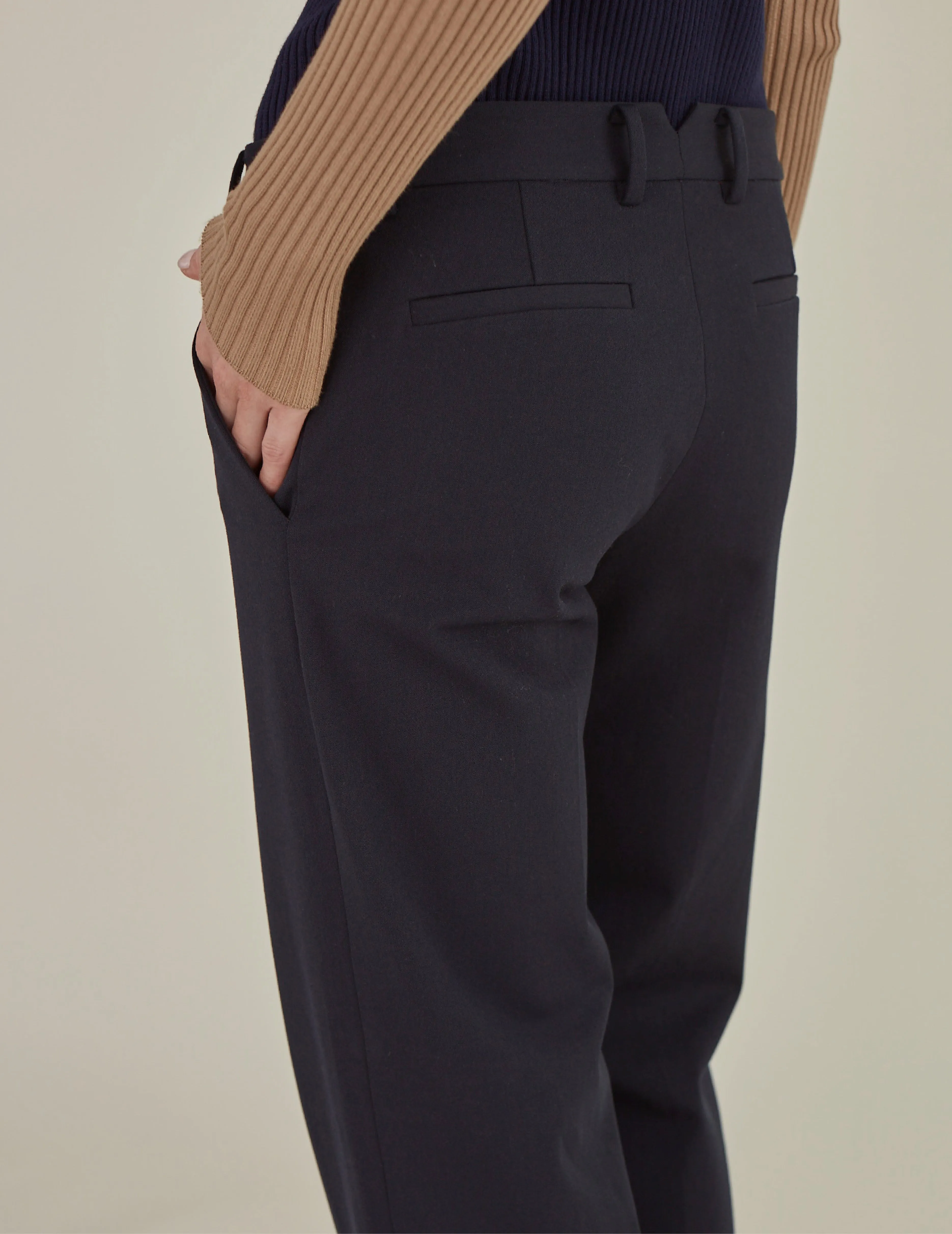 'HELLO' / Straight Fit Trousers • Navy
