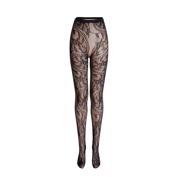 High Rise Lace Panty Hose