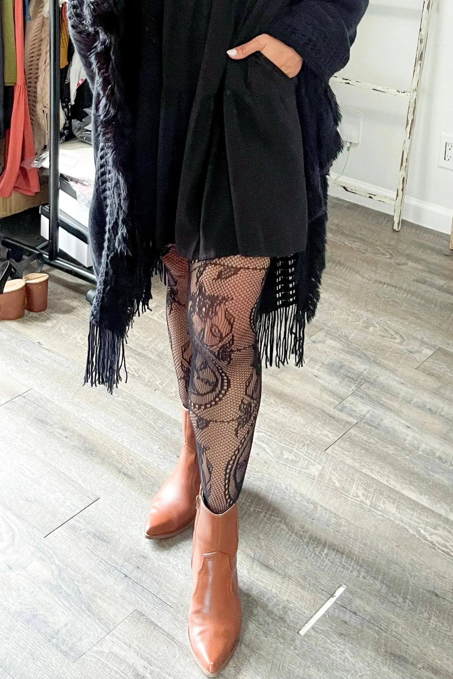 High Rise Lace Panty Hose