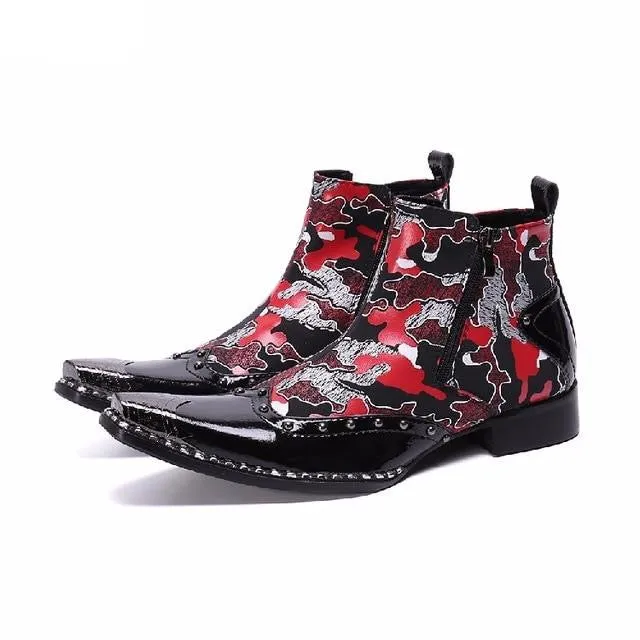 italian military dress boots steel pointed toe high heels western styles brown double buckle strap cowboy boots shoes man