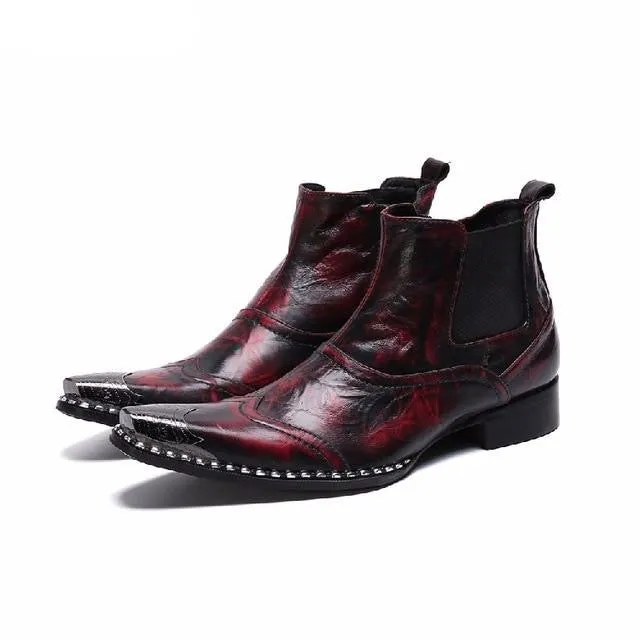 italian military dress boots steel pointed toe high heels western styles brown double buckle strap cowboy boots shoes man
