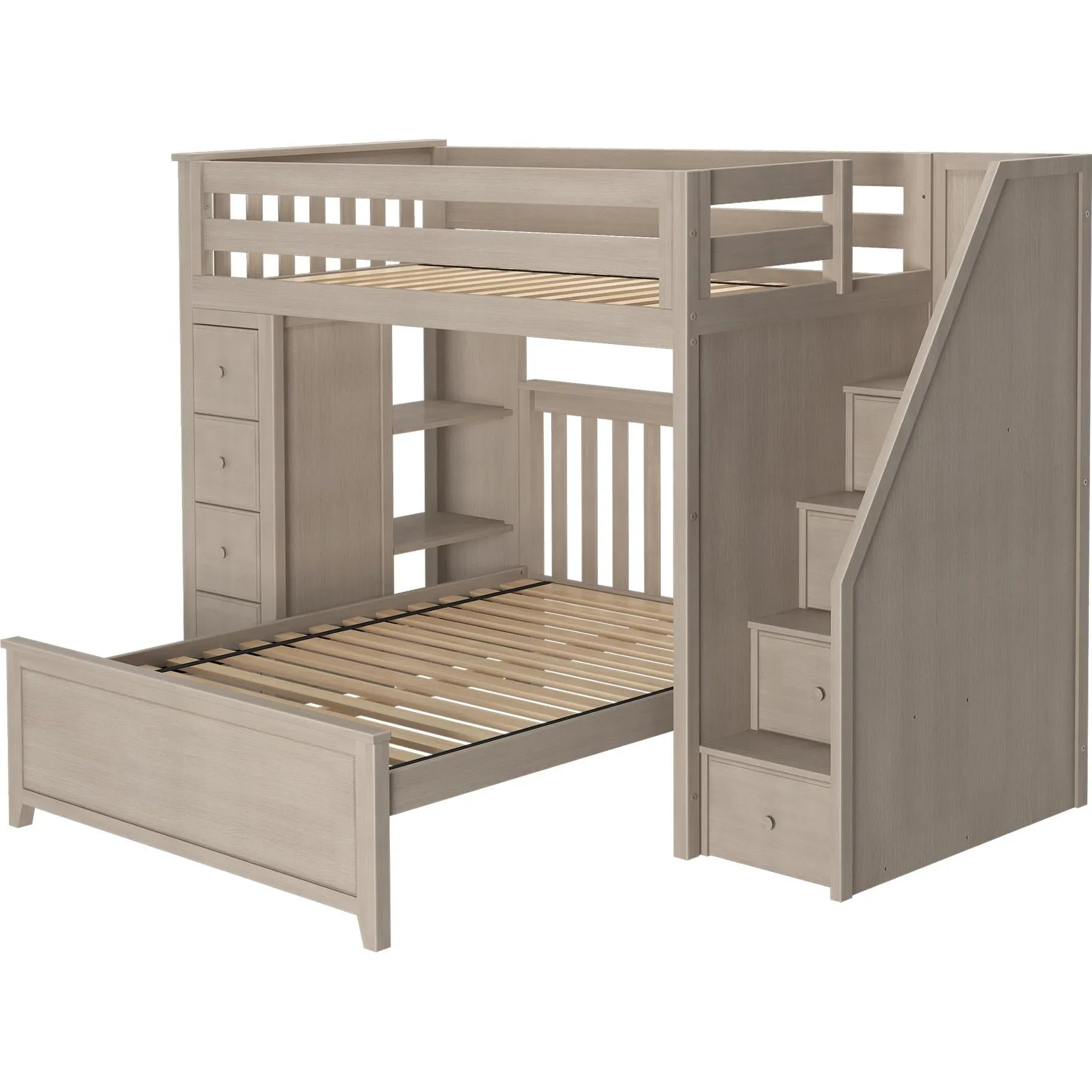 Jackpot Deluxe Oxford Staircase Loft Bed Storage   Twin Bed