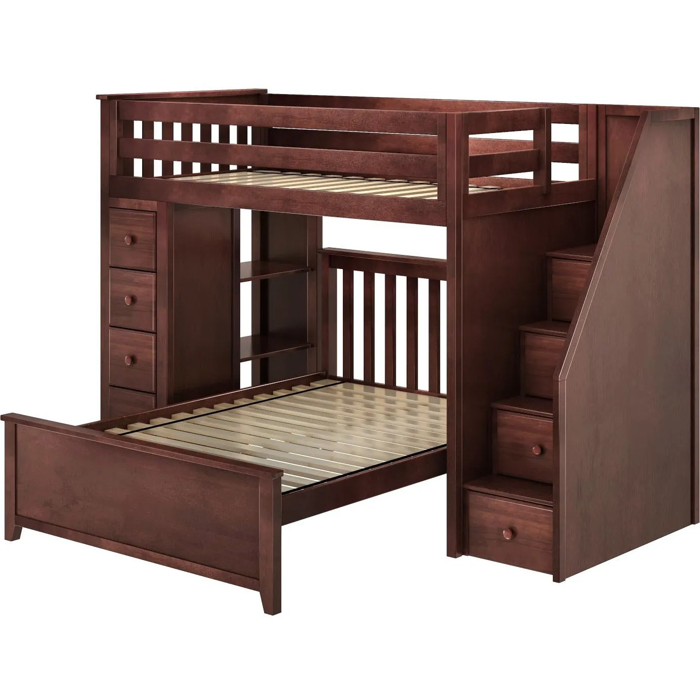 Jackpot Deluxe Oxford Staircase Loft Bed Storage   Twin Bed