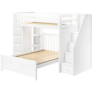 Jackpot Deluxe Oxford Staircase Loft Bed Storage   Twin Bed