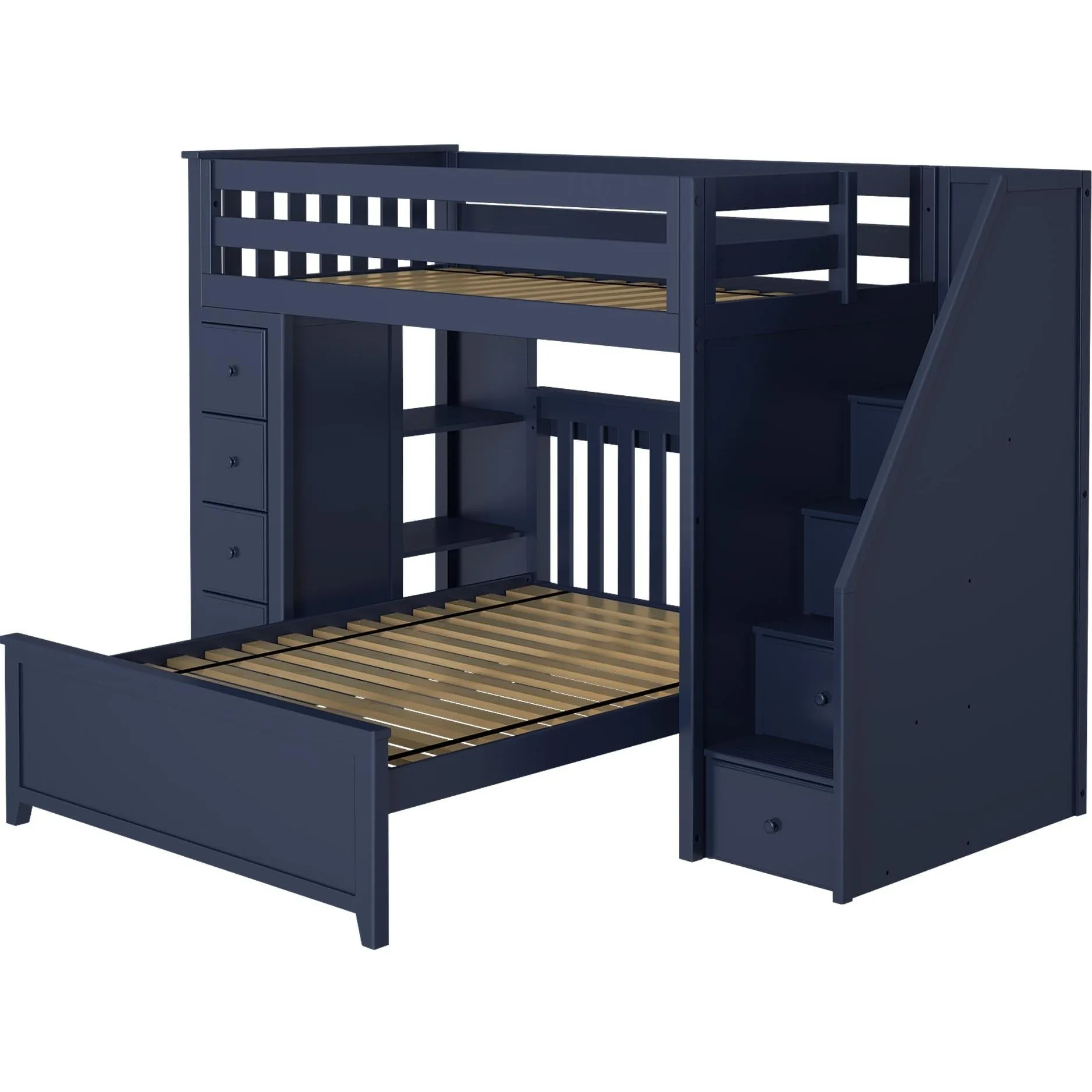 Jackpot Deluxe Oxford Staircase Loft Bed Storage   Twin Bed