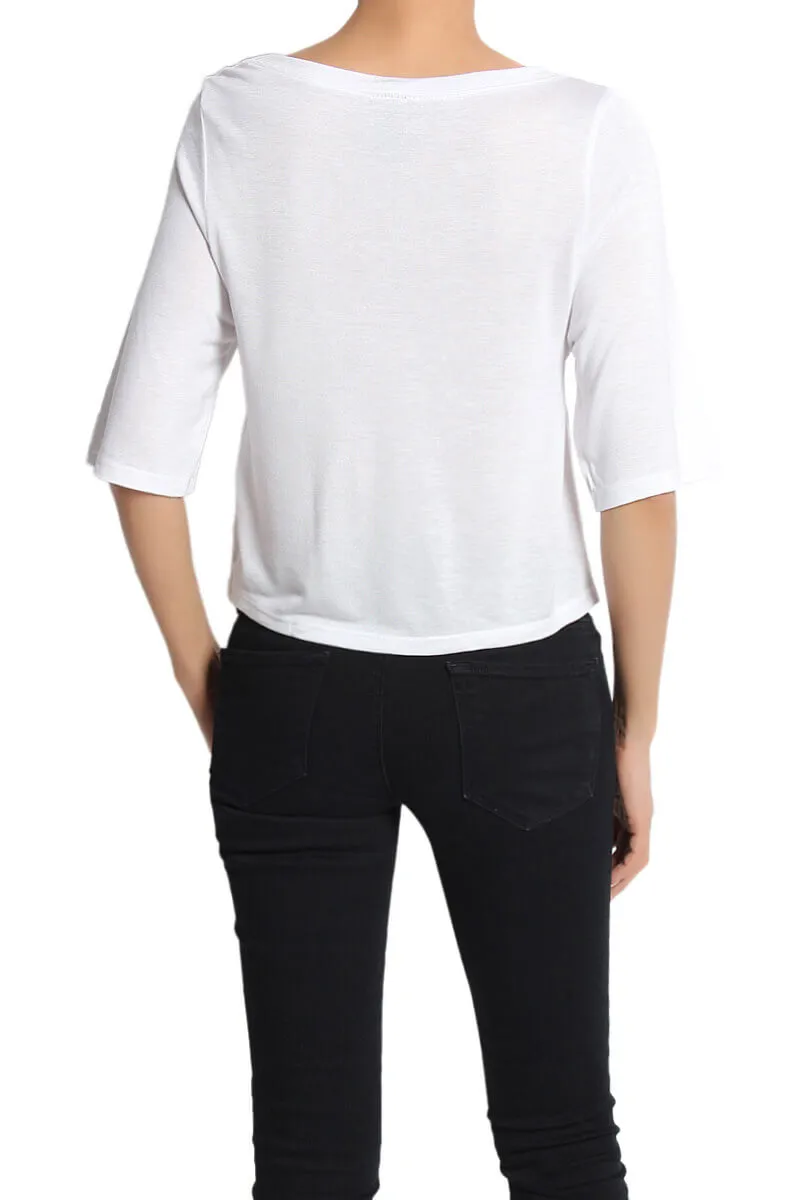Karina Printed Modal Jersey Crop Tee