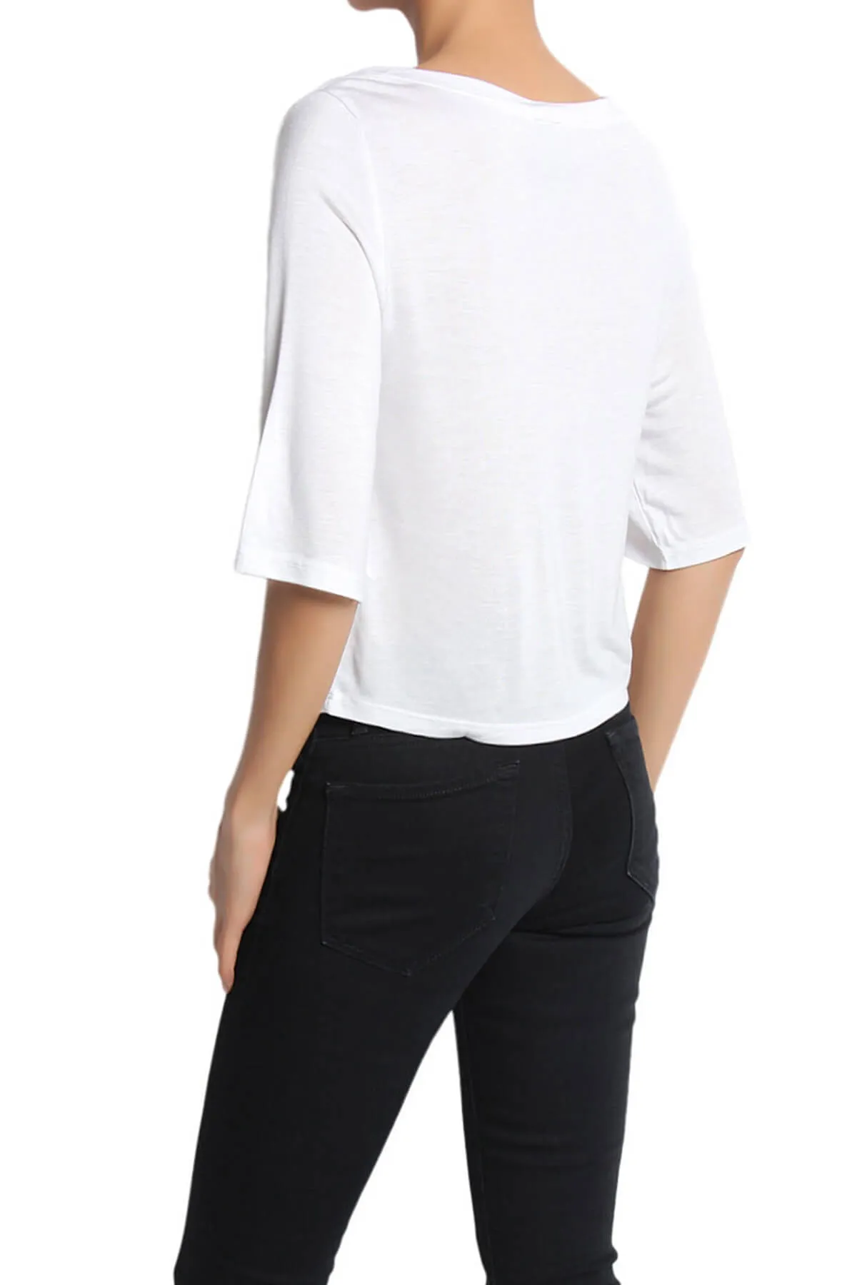 Karina Printed Modal Jersey Crop Tee
