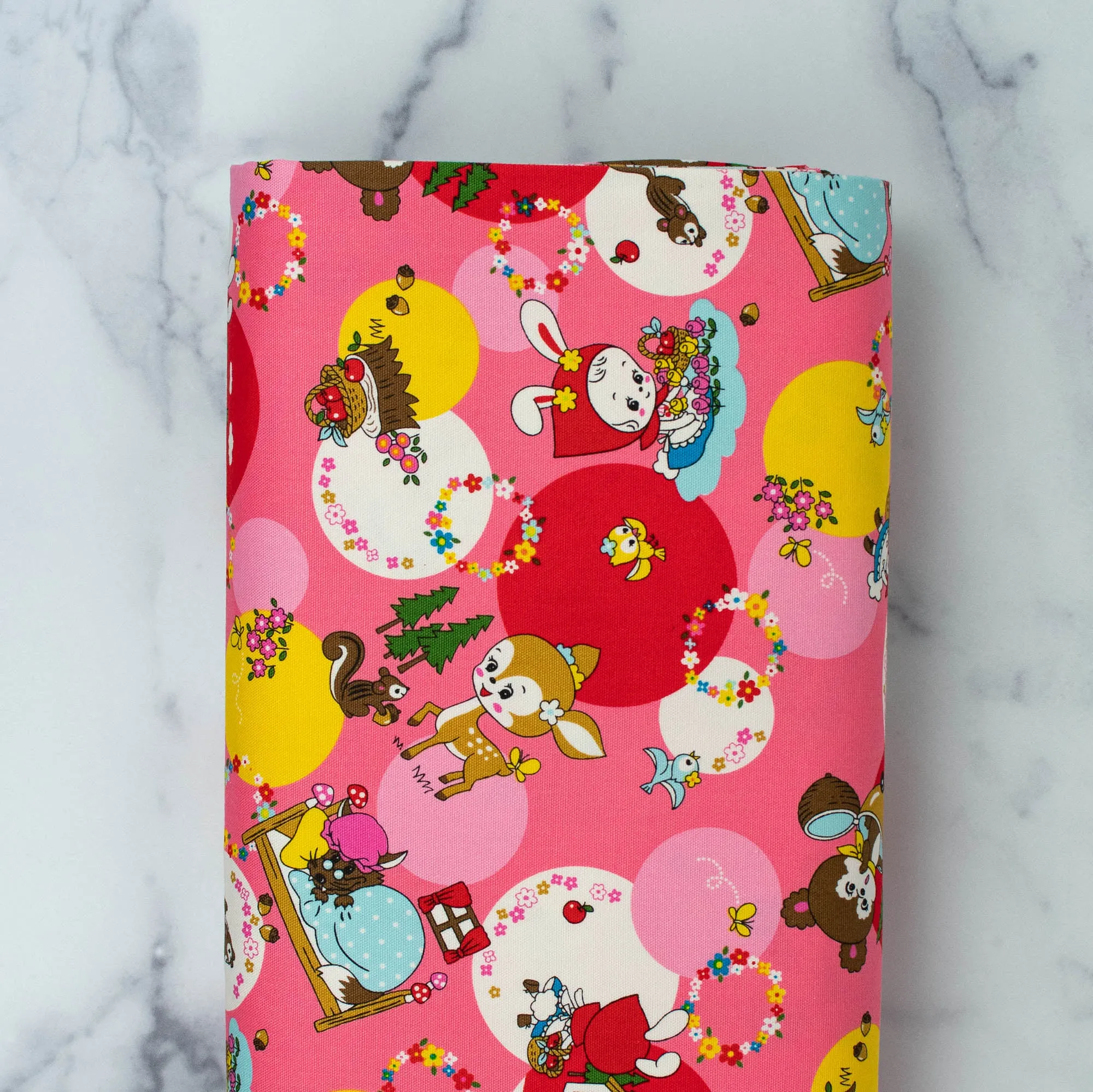 Kokka - Retro Style - Pink Little Red Riding Hood - Oxford