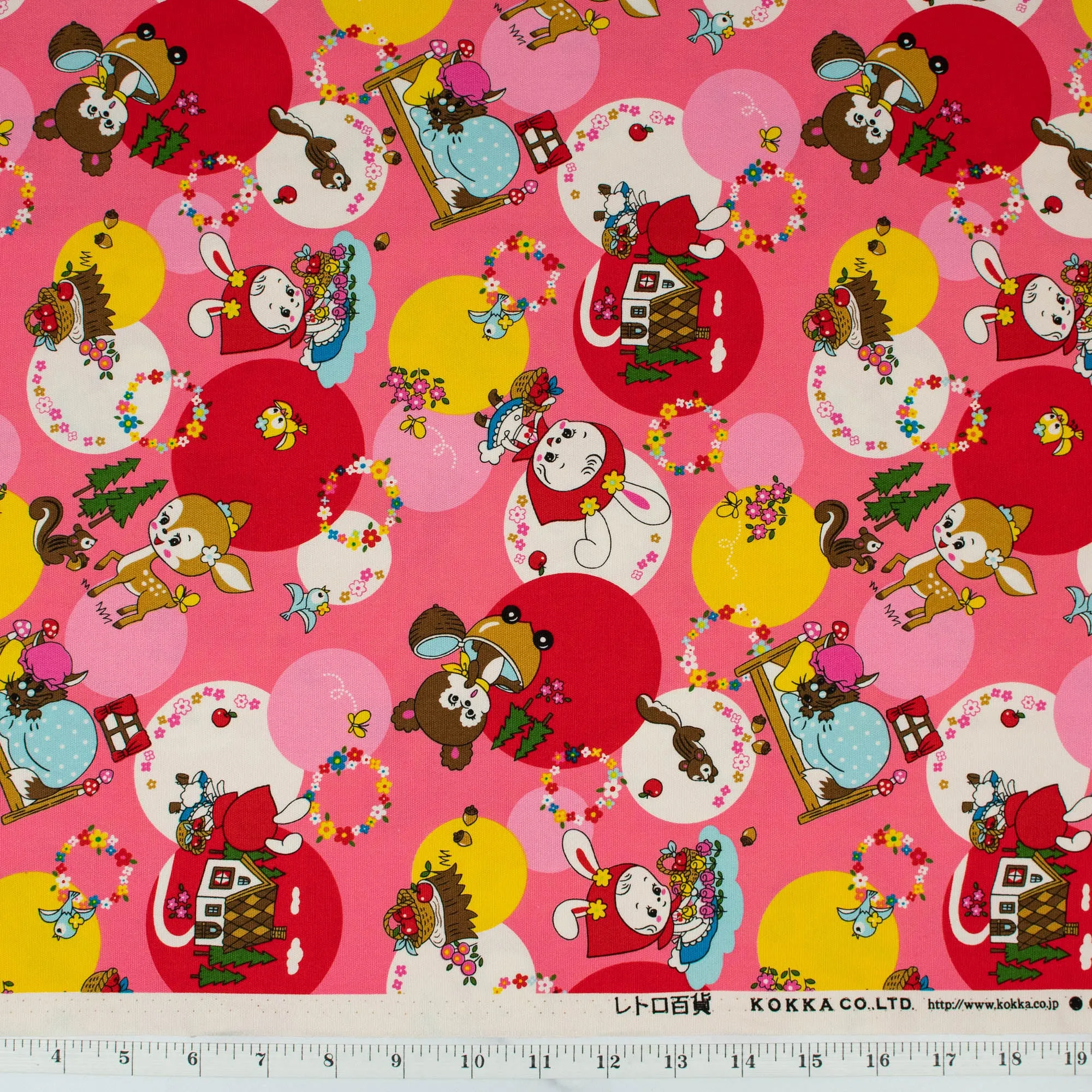 Kokka - Retro Style - Pink Little Red Riding Hood - Oxford