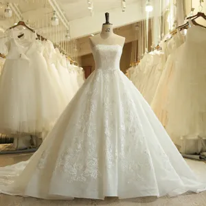 Lace Vintage Strapless Princess Wedding Dress
