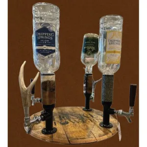 Lazy Susan Whiskey Tower 4 Bottle Liquor Dispenser