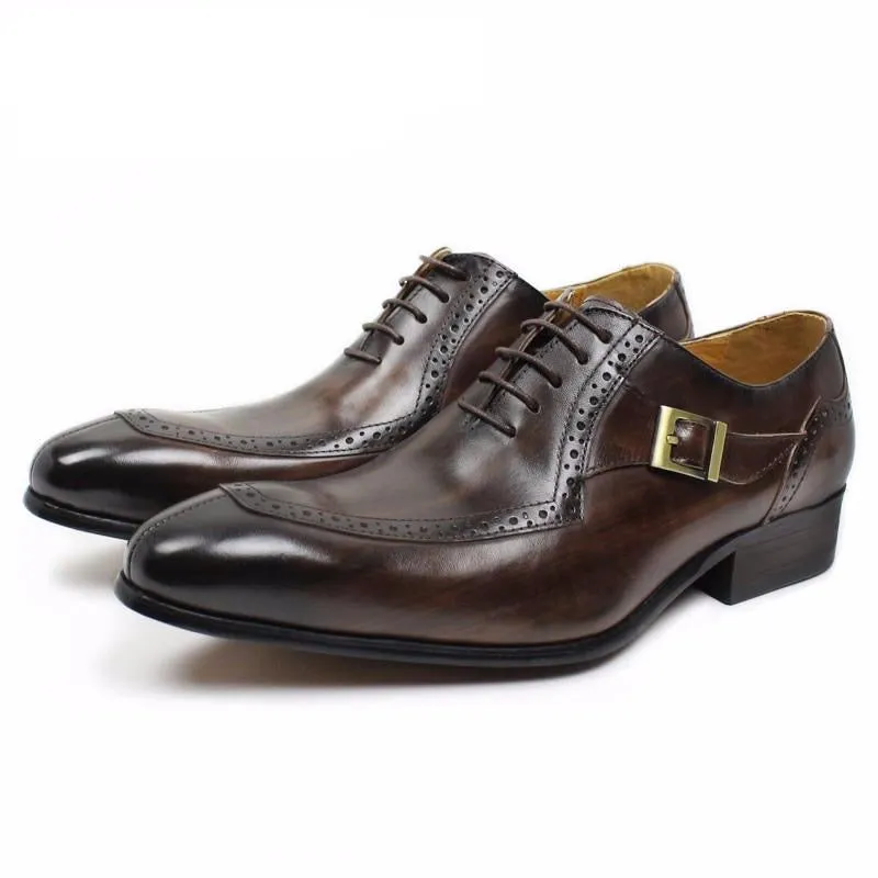 LUXURY LEATHER MEN SHOES CASUAL MEN OFFICE BUSINESS WEDDING SHOE